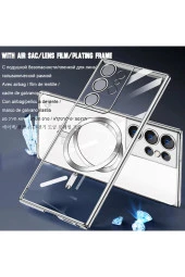 Samsung Galaxy S22 Plus ile Uyumlu Kamera Korumalı Kılıf Kablosuz Şarj Uyumlu Wireless Şarj Özellik thumbnail 4