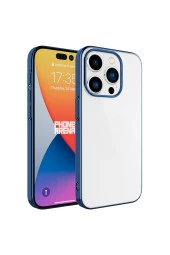 iPhone 15 Pro Max ile uyumlu Kılıf Şeffaf arka yüzey Sert PC Renkli Çerçeveli Z-Riksos Kapak thumbnail 1