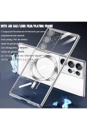 Samsung Galaxy S22 Plus ile Uyumlu Kamera Korumalı Kılıf Kablosuz Şarj Uyumlu Wireless Şarj Özellik thumbnail 4