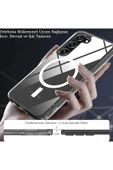 Galaxy S23 Fe ile uyumlu Kılıf Z-Tacsafe Wireless Halka Şeklindeki Dizayn Attractive Kapak Şeffaf thumbnail 6