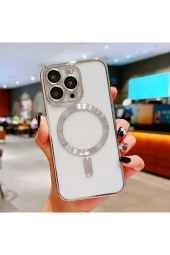 iPhone 15 Pro Max ile Uyumlu Kamera Korumalı Kılıf Magsafe ile uyumlu Silikon Kılıf thumbnail 1