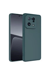 Xiaomi Mi 13 Pro ile Uyumlu Kılıf Kadife Iç Yüzey Silikon Z-Mara Lansman Vieri Kılıf Koyu Yeşil thumbnail 1