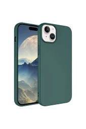 iPhone 15 Plus ile Uyumlu Kılıf Kadife Iç Yüzey Silikon Z-Mara Lansman Vieri Kılıf Koyu Yeşil thumbnail 1