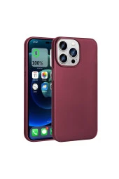 iPhone 15 Pro Max ile uyumlu Kılıf Soft ve pürüzsüz Premier Silikon Kapak Mürdüm thumbnail 1