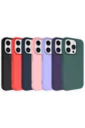 iPhone 15 Pro Max ile Uyumlu Kılıf Kadife Iç Yüzey Silikon Z-Mara Lansman Vieri Kılıf Lacivert thumbnail 3