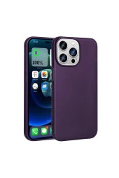 iPhone 15 Pro ile uyumlu Kılıf Soft ve pürüzsüz Premier Silikon Kapak Mürdüm thumbnail 1