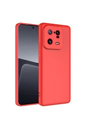 Xiaomi Mi 13 Pro ile Uyumlu Kılıf Kadife Iç Yüzey Silikon Z-Mara Lansman Vieri Kılıf Kırmızı thumbnail 1