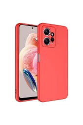 Xiaomi Redmi Note 12 4G ile Uyumlu Kılıf Kadife Iç Yüzey Silikon Z-Mara Lansman Vieri Kılıf Kırmızı thumbnail 1