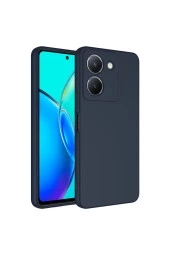 Vivo Y36 4G ile Uyumlu Kılıf Kadife Iç Yüzey Silikon Z-Mara Lansman Vieri Kılıf Lacivert thumbnail 1