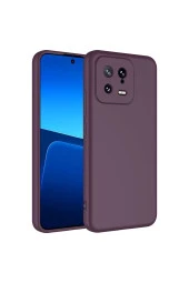 Xiaomi Mi 13 ile Uyumlu Kılıf Kadife Iç Yüzey Silikon Z-Mara Lansman Vieri Kılıf Koyu Mor thumbnail 1