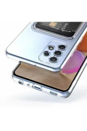 Galaxy A23 ile uyumlu Kılıf Şeffaf ve Pürüzsüz Kartlıklı Şeffaf Z-Setra Clear Silikon Kapak thumbnail 4