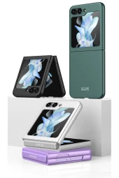 Galaxy Z Flip 5 Ile Uyumlu Kılıf Mat Görünümlü 180° Açılıp Kapanabilir Z-kıpta thumbnail 2