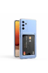 Galaxy A54 ile uyumlu Kılıf Şeffaf ve Pürüzsüz Kartlıklı Şeffaf Z-Setra Clear Silikon Kapak thumbnail 4