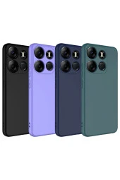 Tecno Spark Go 2023 ile Uyumlu Kılıf Kadife Iç Yüzey Silikon Z-Mara Lansman Vieri Kılıf Lacivert thumbnail 2