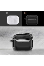 Airpods Pro Ile Uyumlu Kılıf Kulaklık Koruyucu Airbag Tpu Çengelli Koyu Yeşil thumbnail 2