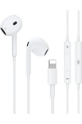 Tak Çalıştır Lightning Uçlu Mikrofonlu Kulaklık iPhone 13 Serisine Kadar Destek iPhone 11 12 Uyumlu thumbnail 1