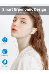 Tak Çalıştır Lightning Uçlu Mikrofonlu Kulaklık iPhone 13 Serisine Kadar Destek iPhone 11 12 Uyumlu thumbnail 4
