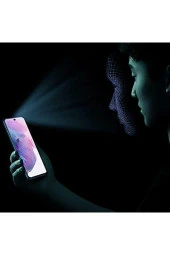 Galaxy S23 Fe ile Uyumlu Ekran Koruma Nano Kenarları Sert Seramic Siyah Çerçeveli 9H Sağlamlık thumbnail 2