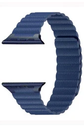 Apple Watch Kayış 44 Mm Deri Lacivert - 1