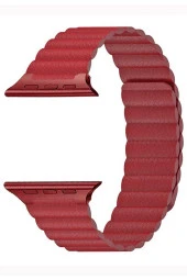 Apple Watch Kayış 42 Mm Deri Kırmızı - 1