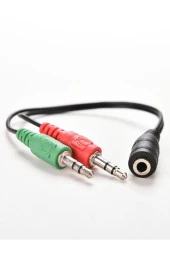 Bilgisayar Için 3.5 mm Aux Mikrofon Kulaklık Birleştirici Aux Splitter Kablo - 1
