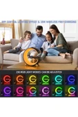 G Akıllı Işık Bluetooth Hoparlör Gökkuşağı 5W Hızlı Kablosuz Şarj Cihazı RGB Işıklı N69 Siyah Renk - 5