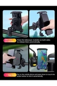 Bisiklet Motosiklet ve Scooter için Gidon Uyumlu Telefon Tutucu 4.5-7.2 İnch Kolay Kurulum B-551-BY thumbnail 4