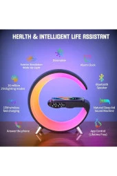 G Akıllı Işık Bluetooth Hoparlör Gökkuşağı 5W Hızlı Kablosuz Şarj Cihazı RGB Işıklı N69 Siyah Renk - 3