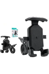 Bisiklet Motosiklet ve Scooter için Gidon Uyumlu Telefon Tutucu 4.5-7.2 İnch Kolay Kurulum B-551-BY thumbnail 3