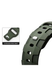 Apple Watch ile uyumlu Kayış 42/44/45/49mm Kauçuk Spor Esnek Düğmeli Toka Ripple Silikon Kordon thumbnail 4