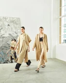 Kolsuz Oversize Bej Trençkot - 2