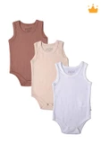 Babyhola %100 Pamuk 3'lü İnterlok Badi Zıbın Set 3727 - 4