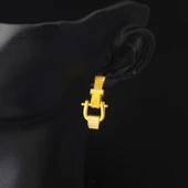 Sallantılı 14 Ayar Trabzon Hasır Altın Küpe - 2