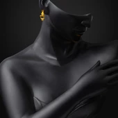 Sallantılı 14 Ayar Trabzon Hasır Altın Küpe - 4