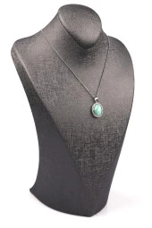 Amazonit Doğal Taş Gümüş Renkli Kolye thumbnail 2