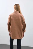Kadın Oversize Jean Gömlek Bej - 8