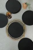 Keramika Mat Siyah Stackable Servis Tabağı 27 Cm 6 Adet 956 thumbnail 4