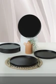 Keramika Mat Siyah Stackable Servis Tabağı 27 Cm 6 Adet 956 thumbnail 3