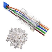 Yeni Nesil Delikli Cat6 Ez Rj45 Konnektör Utp Jack (100 Adet) thumbnail 3