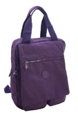 Klinkır Kumaş Kadın Sırt Çantası Kapaklı Çok Cepli Hafif Yağmur Geçirmez Kumaş 35*30 Cm - 6