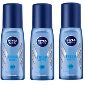 Nivea Men Fresh Active Erkek Deodorant Pump Sprey 75 ml 3 ADET - 1