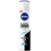 Nivea Invisible Pure Black White Kadın Deodorant Sprey 150 ml - 1
