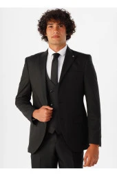 Süvari Normal Bel Slim Fit Siyah Erkek Takım Elbise TK1020000259 - 1