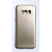Samsung Galaxy S8 Yumusak Slikon Kilif Rubber Case Gold - 1
