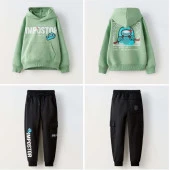 ERKEK ÇOCUK IMPOSTER KAPŞONLU PAMUK EŞOFMAN TAKIMI thumbnail 1