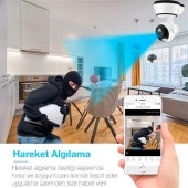 ALLY 1080P HD Gece Görüşlü Hareket Sensörlü WIFI Güvenlik Kamerası thumbnail 5