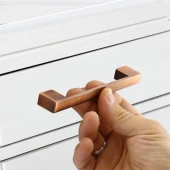 Mutfak Kulpu Çekmece Dolap Kapak Kulbu Metal Kulp Mobilya Dolabı Kulpları 128 mm Anik Bakır thumbnail 2