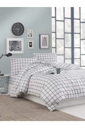 NÇ1019 Miss Linda Home %100 Pamuklu Çift Taraflı Çift Kişilik Nevresim Takımı - 1