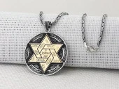 Büyük Boy Hz Süleyman Mührü Kral Zincirli 925 Ayar Gümüş Kolye thumbnail 2