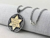 Büyük Boy Hz Süleyman Mührü Kral Zincirli 925 Ayar Gümüş Kolye thumbnail 3